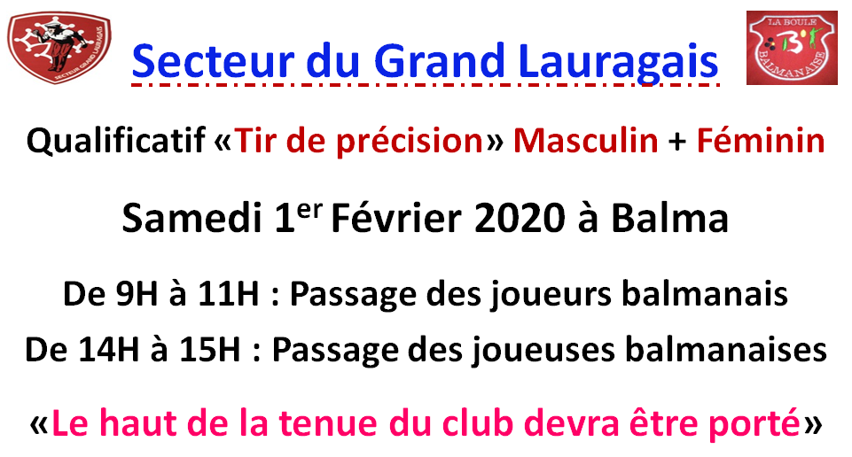 Qualificatif "tir de précision" Balma 01/02/2020 Qualificatif "tir de précision" Balma 01/02/2020