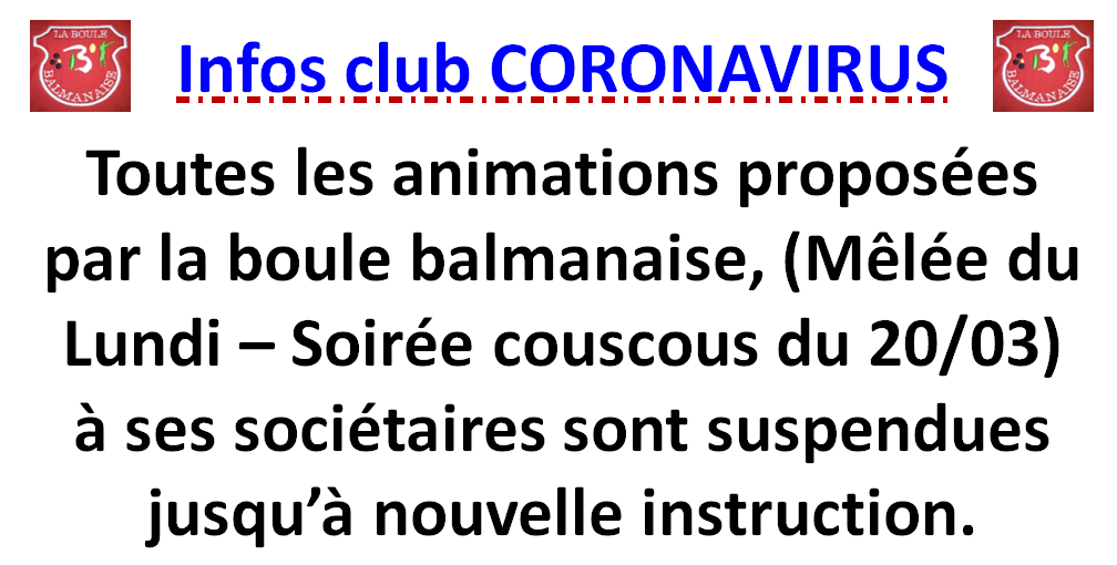 Infos FFPJP CORONAVIRUS