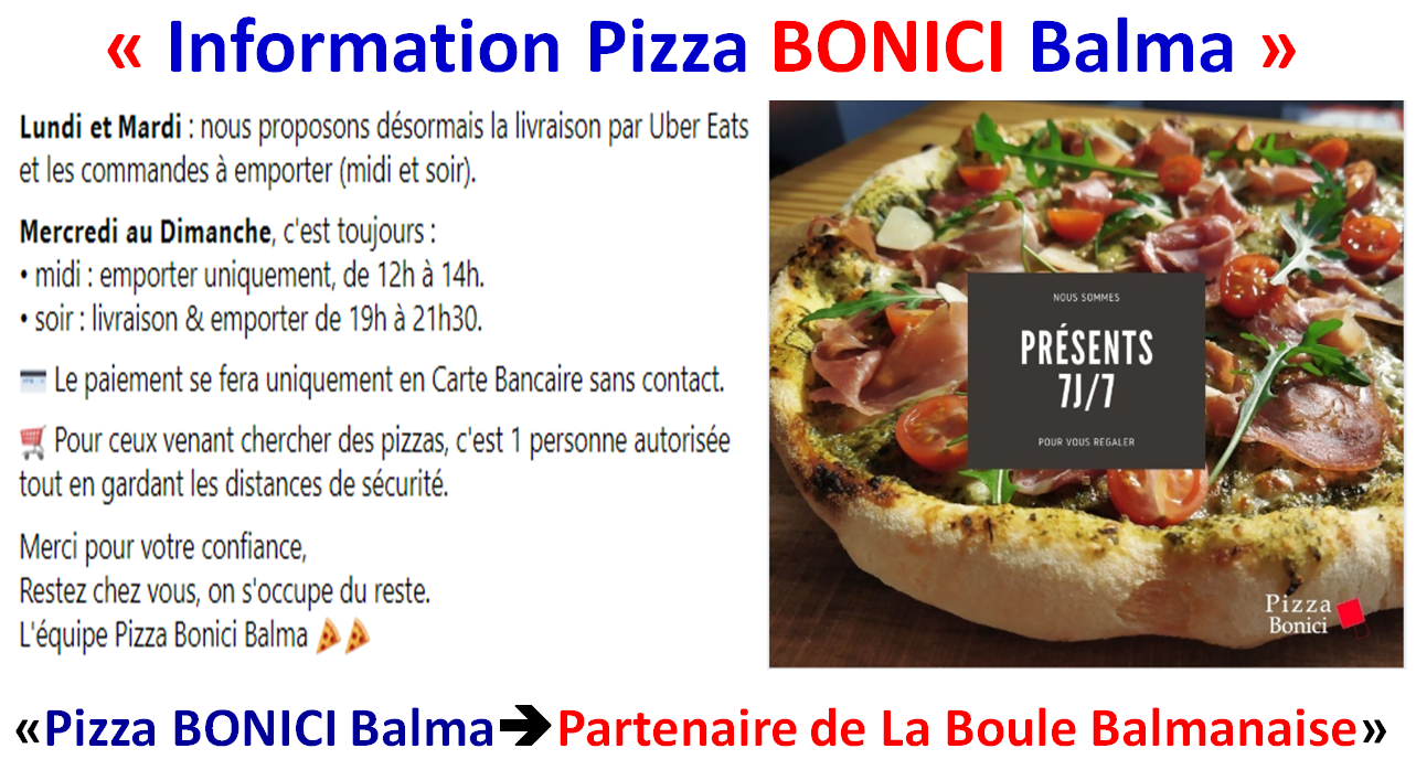 Information Pizza BONICI Balma 17/04/2020 Information Pizza BONICI Balma 17/04/2020