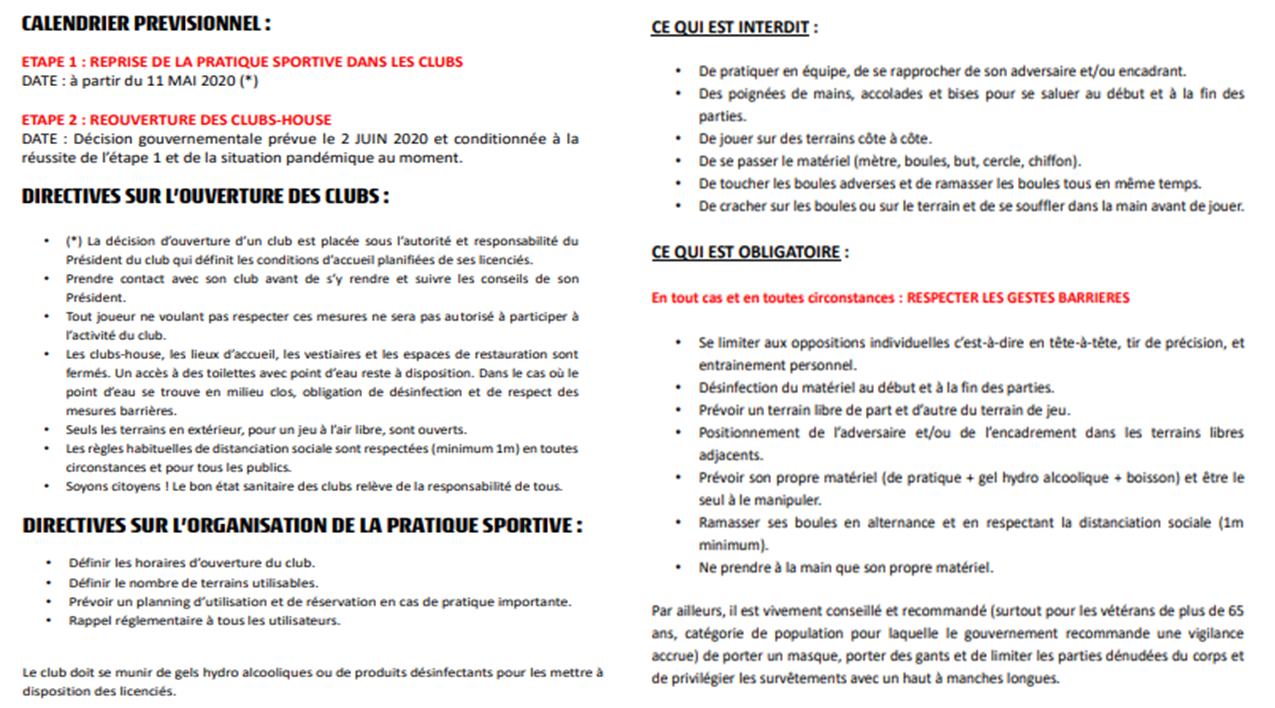 Infos FFPJP - COVID 19