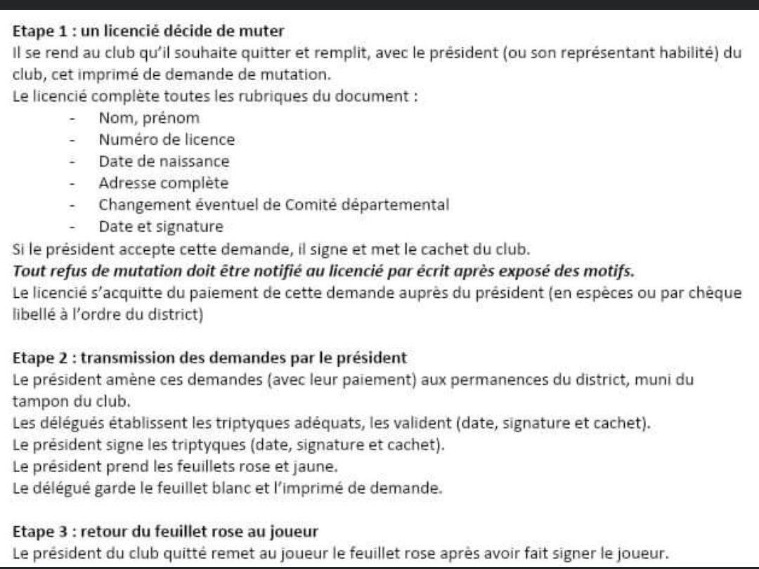 Informations saison 2021