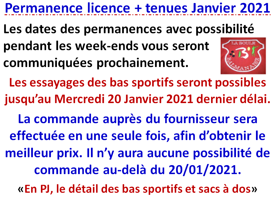 Permanence Janvier 2021