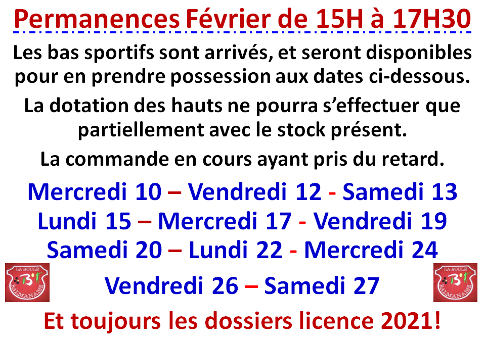 Permanence Février 2021 Permanence Février 2021