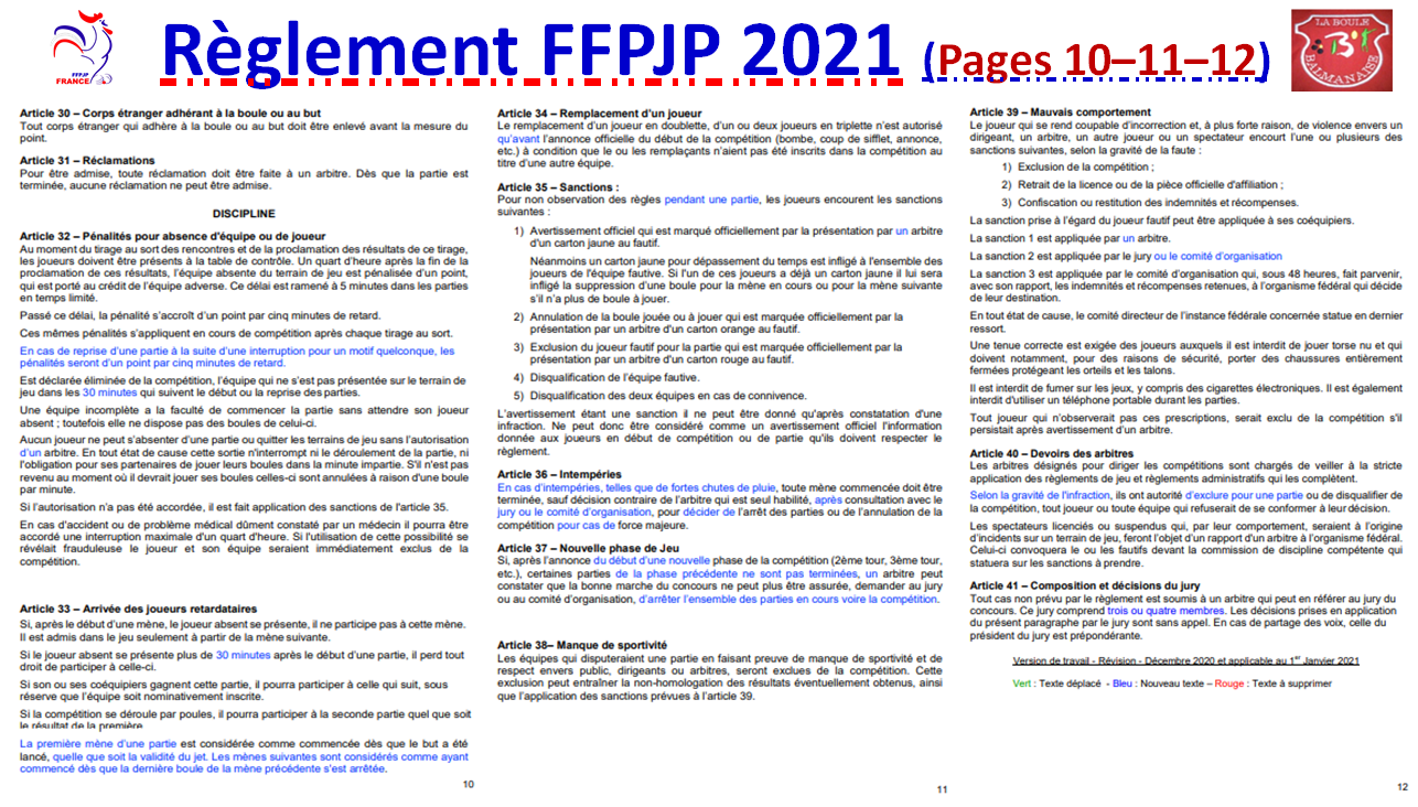 Règlement FFPJP 2021
