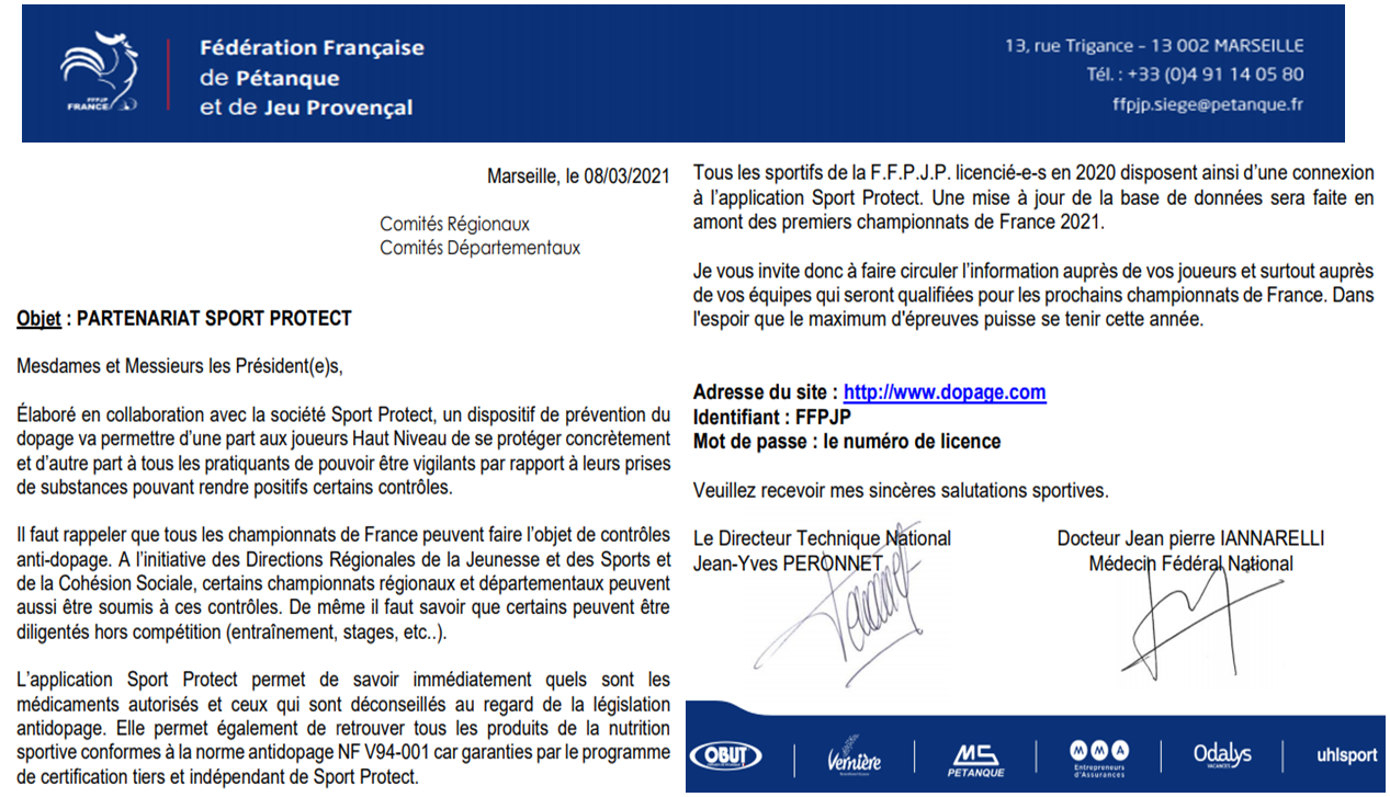 Information FFPJP 10/03/2021 Information FFPJP 10/03/2021