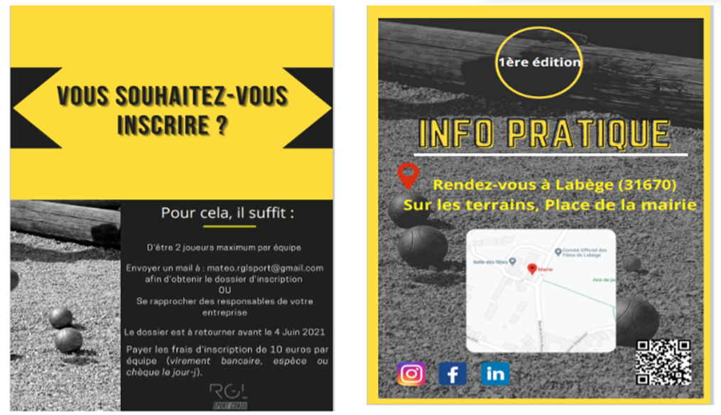 Concours pétanque interentreprise Labège 10/06/21
