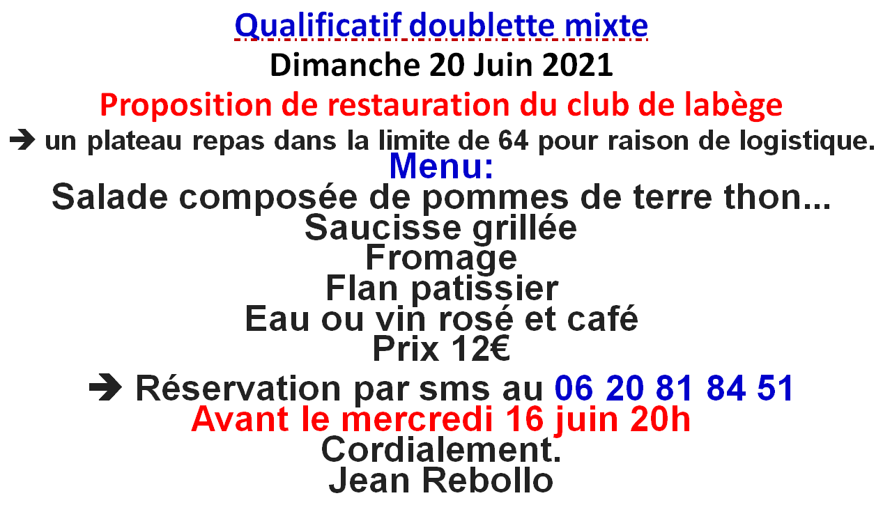 Restauration doublette mixte à Labège 20/06/21
