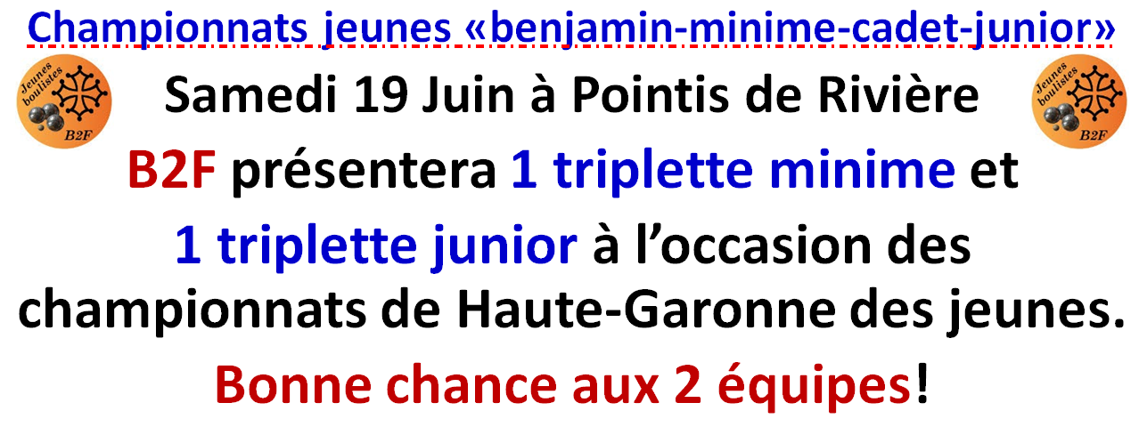 Championnat jeunes à Pointis de Rivière 15/06/2021