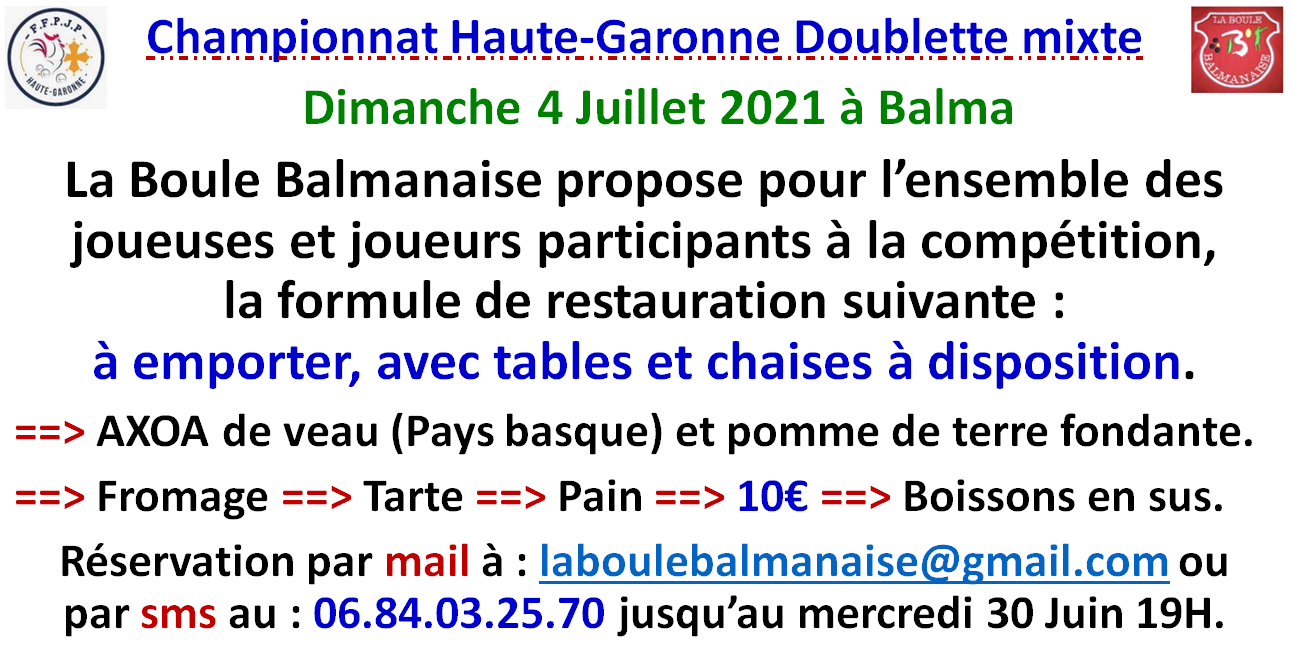 Restauration championnat D mixte 04/07/21 Restauration championnat D mixte 04/07/21