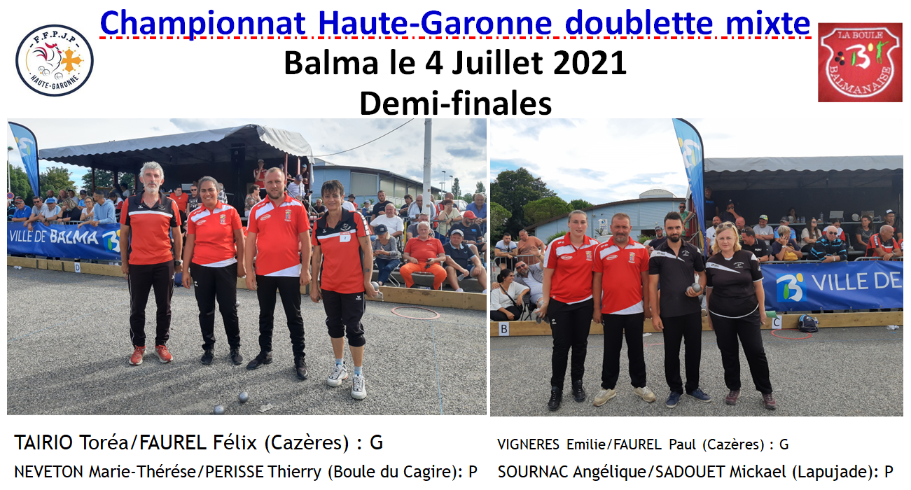Championnat Doublette mixte Balma 04/07/21 Championnat Doublette mixte Balma 04/07/21