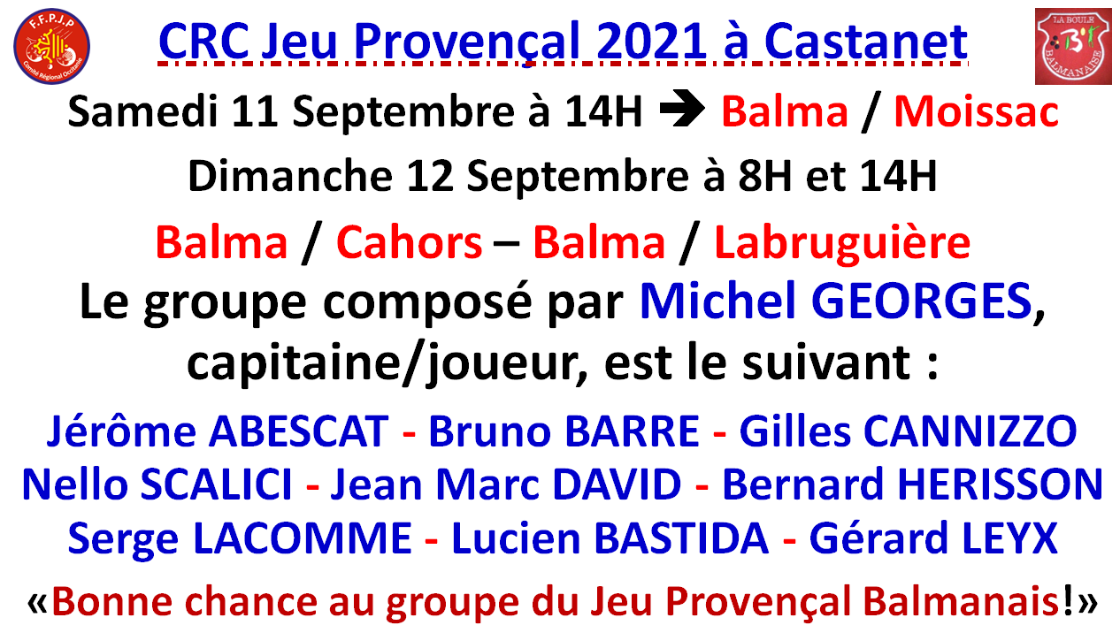 CRC Jeu Provençal 2021 CRC Jeu Provençal 2021