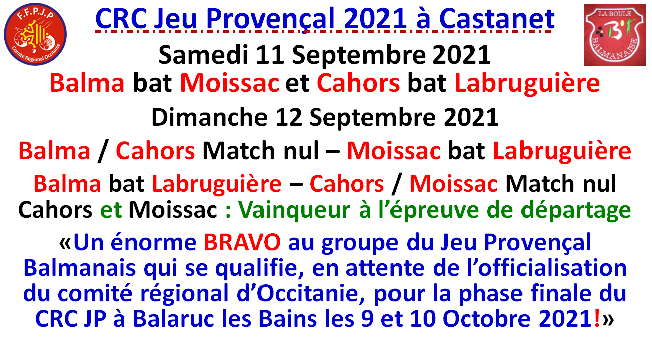 Occitanie CRC Jeu Provençal 2021 Occitanie CRC Jeu Provençal 2021