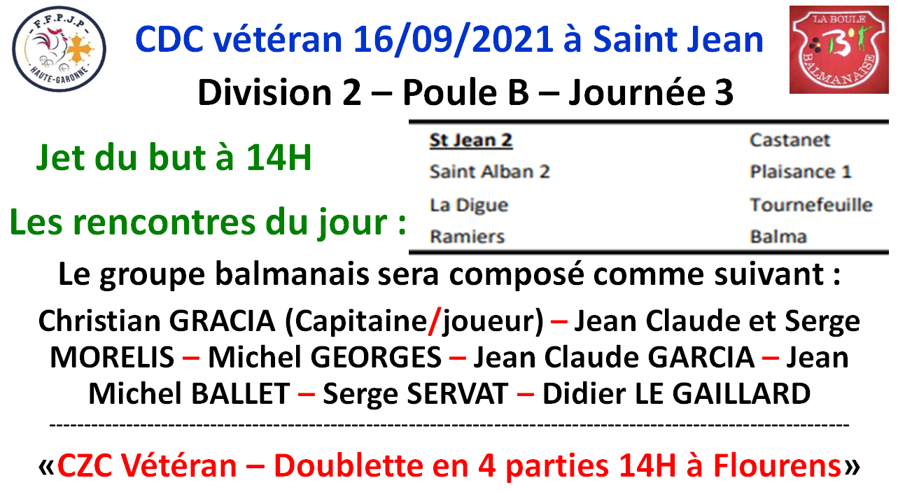 CDC vétéran Saint Jean 16/09/21 CDC vétéran Saint Jean 16/09/21