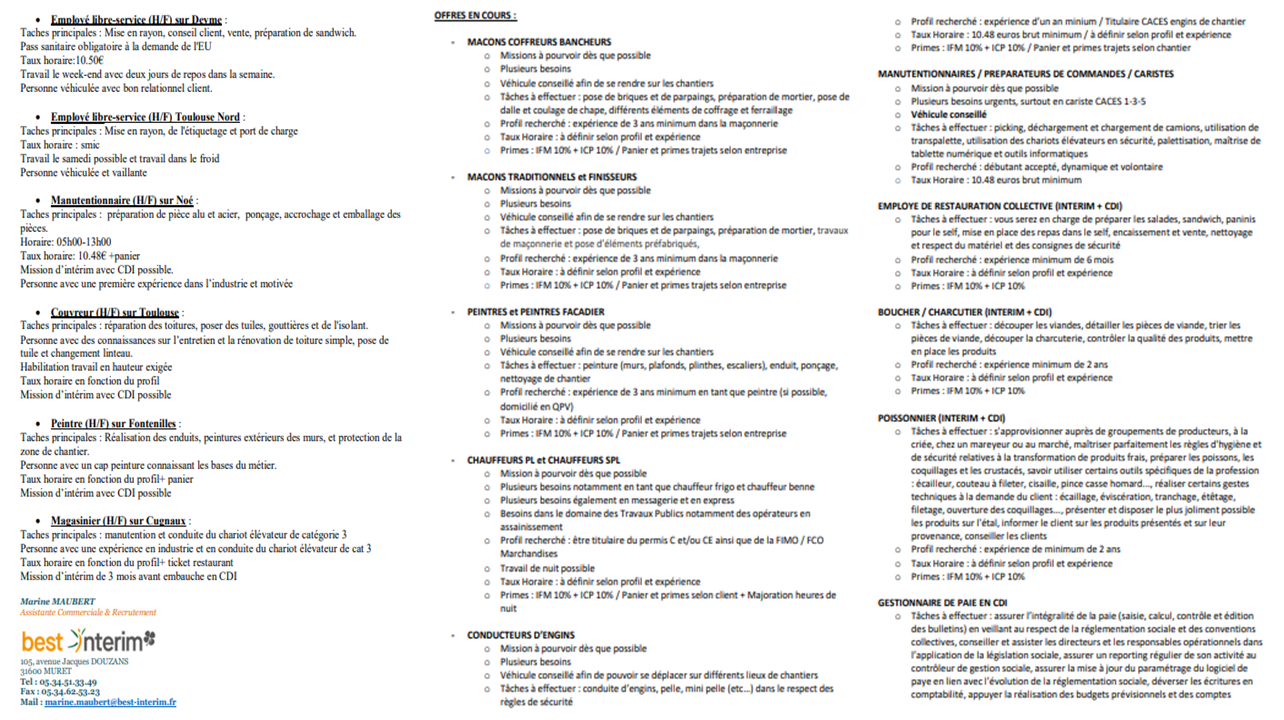 CD 31 Infos partenariat / emploi