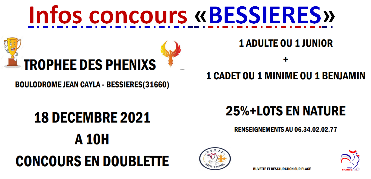 Concours 1 jeune + 1 adulte Bessières 18/12/21 Concours 1 jeune + 1 adulte Bessières 18/12/21