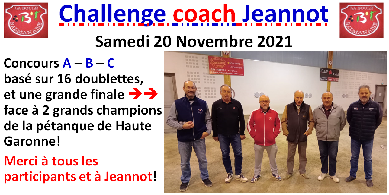 Challenge "coach Jeannot" 20/11/21