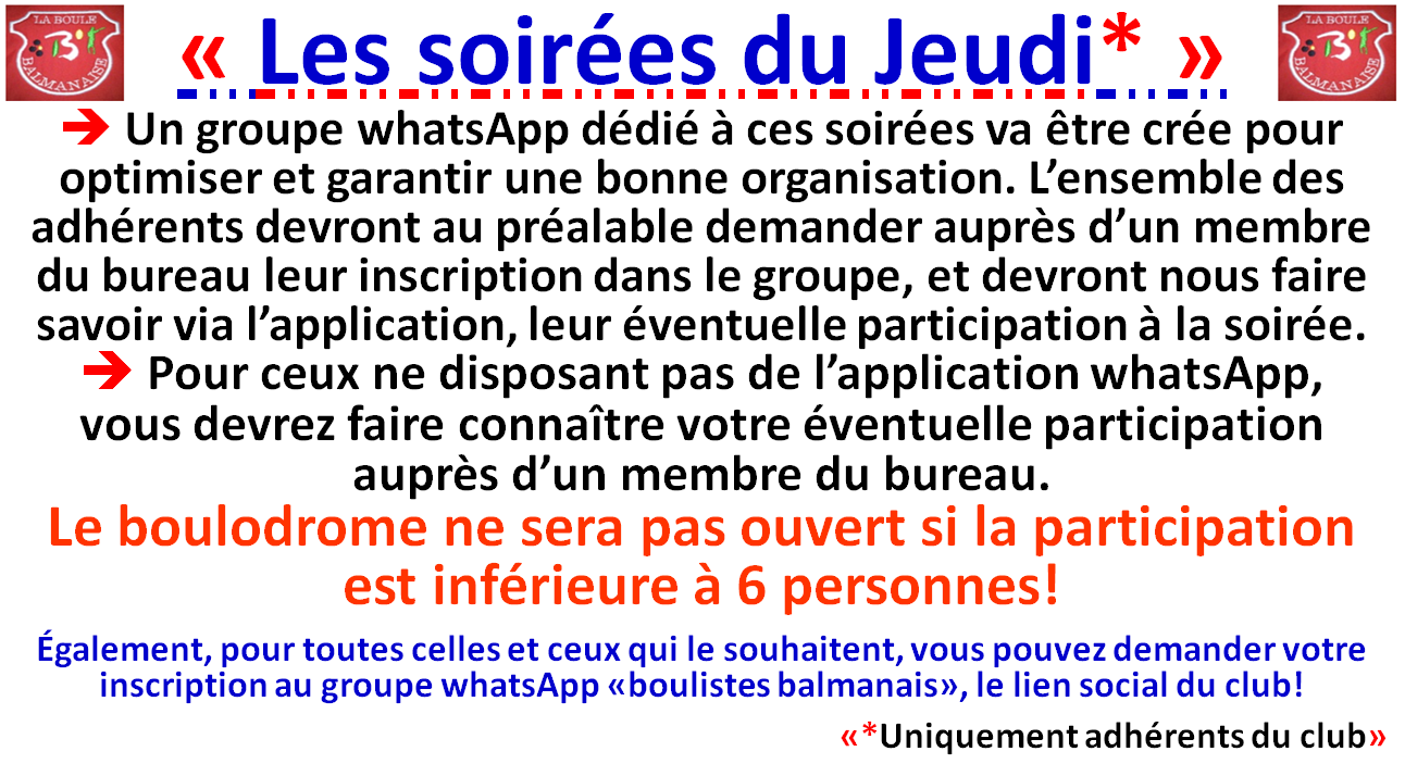 Les soirées du Jeudi 07/12/21