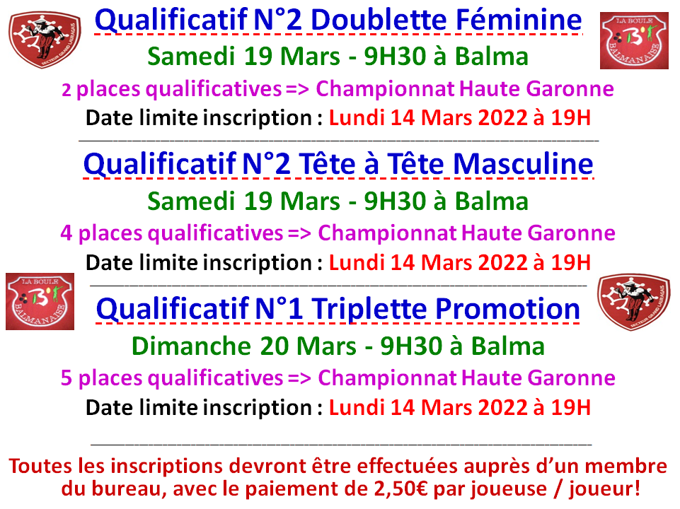 Qualificatifs DF+TTM+TP Balma 19 et 20/03/22 Qualificatifs DF+TTM+TP Balma 19 et 20/03/22