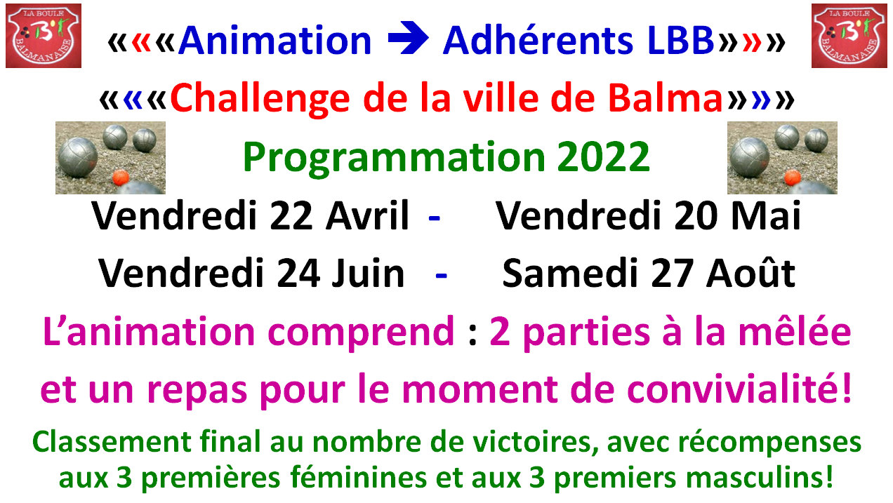 Challenge ville de Balma. Programmation 2022