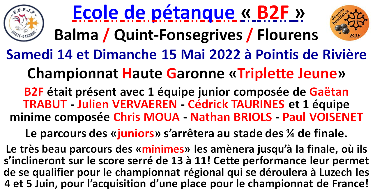 Championnat HG jeunes 14_15 Mai 2022 Championnat HG jeunes 14_15 Mai 2022