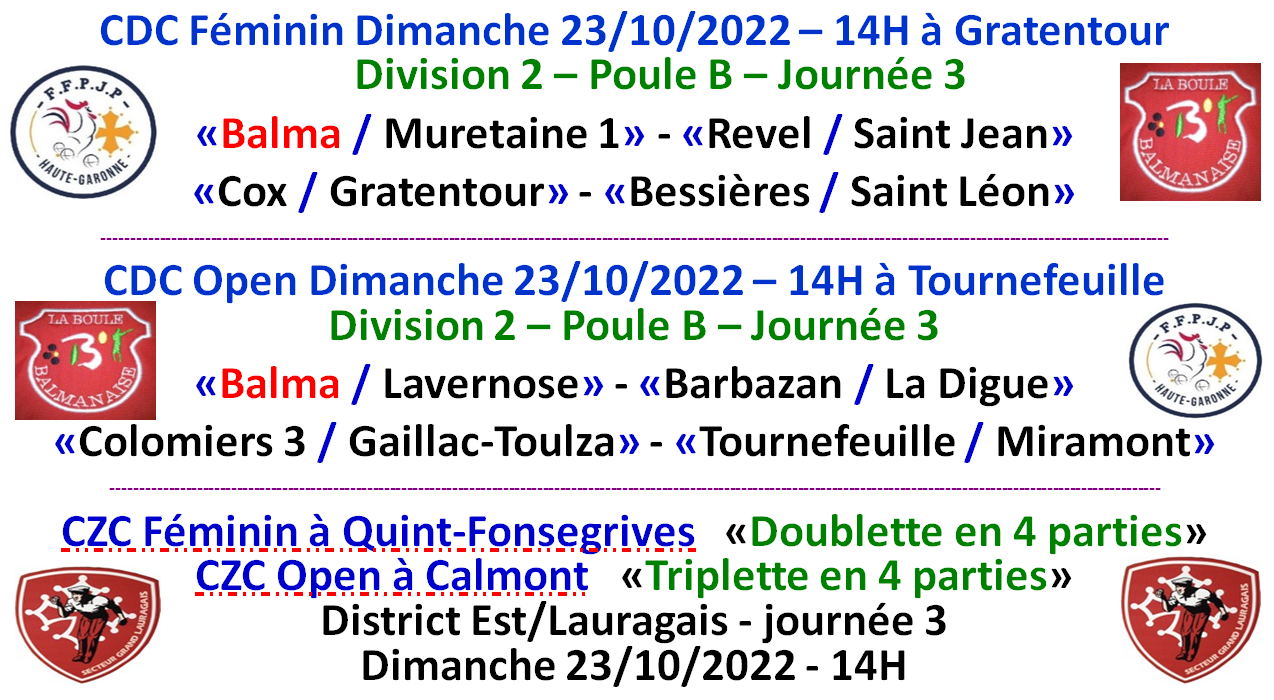 CDC + CZC Féminin et Open 23/10/22