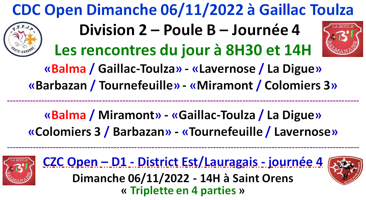 CDC + CZC Féminin et Open 06/11/22 CDC + CZC Féminin et Open 06/11/22