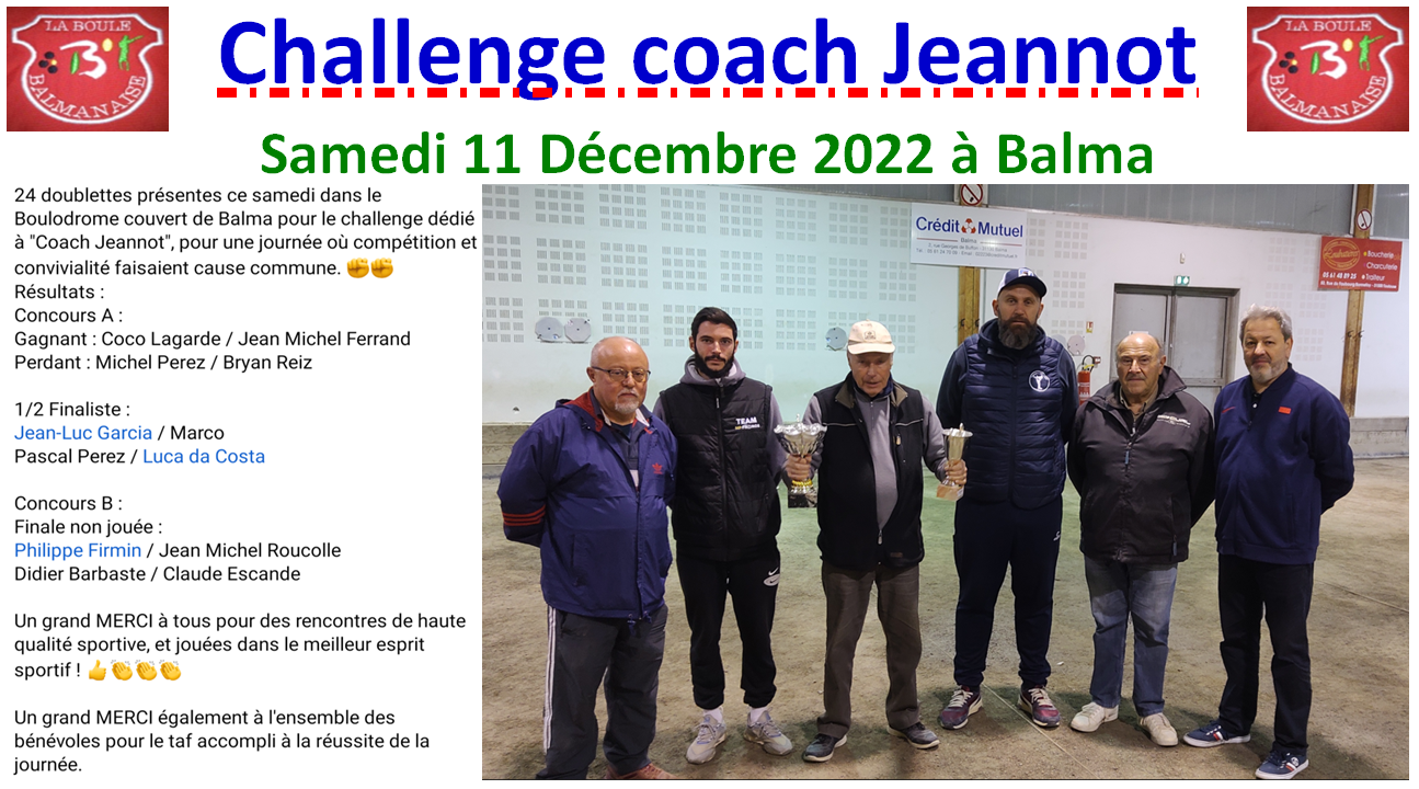 Challenge coach Jeannot 10/12/22 Challenge coach Jeannot 10/12/22