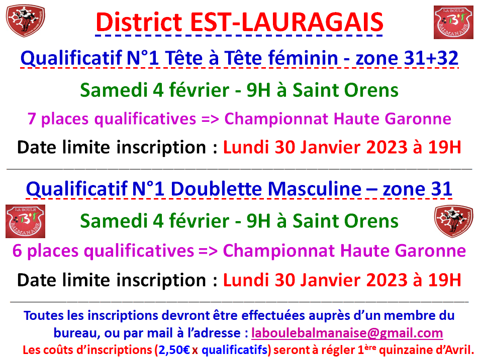 Qualificatifs 4 et 5 février 2023 Qualificatifs 4 et 5 février 2023