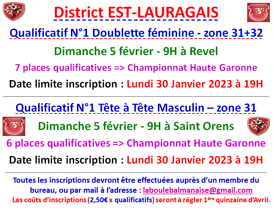 Qualificatifs 4 et 5 février 2023