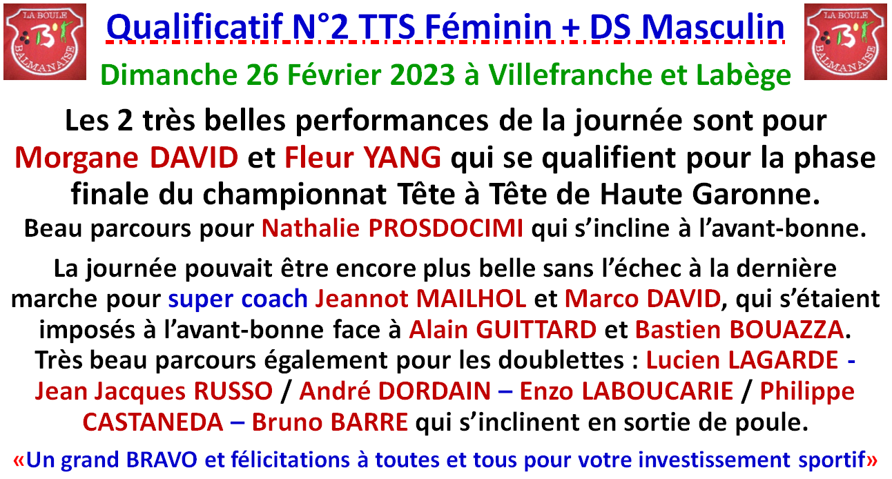 Qualificatifs TTSF + DSM 26/02/23