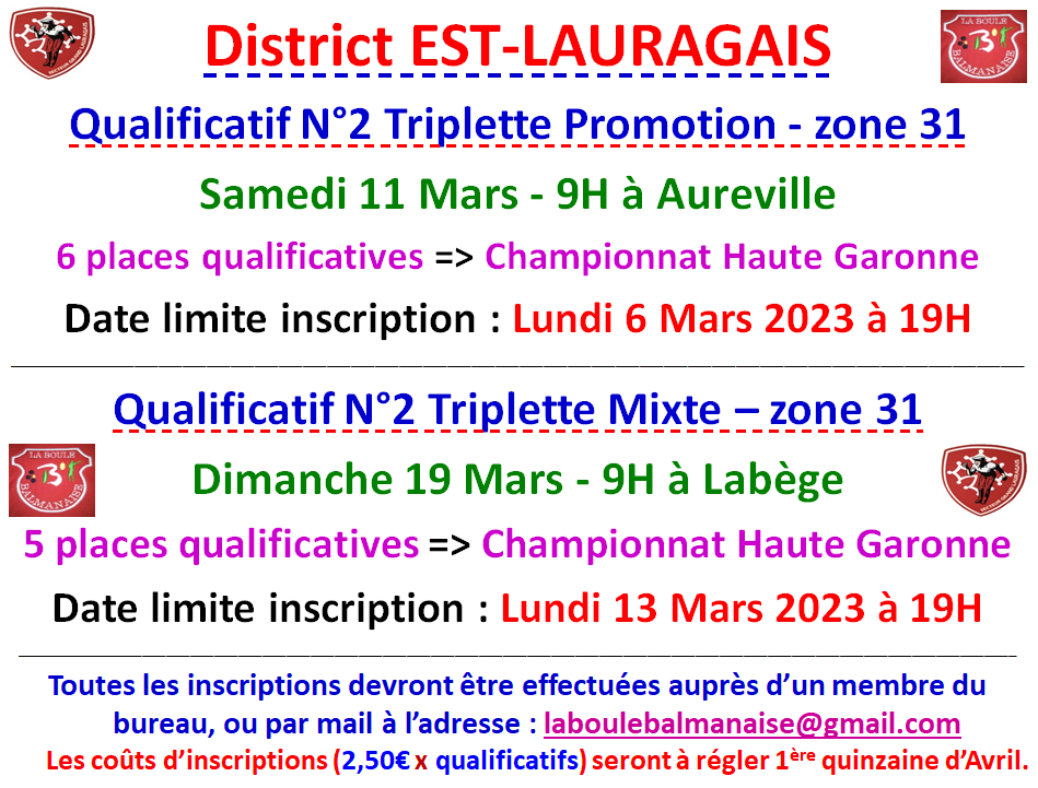Qualificatifs N°2 T Promotion + T Mixte + DSF + TTSM Qualificatifs N°2 T Promotion + T Mixte + DSF + TTSM