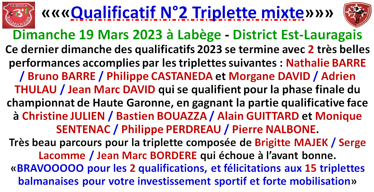 Qualificatif N°2 T Mixte Labège 19/03/23