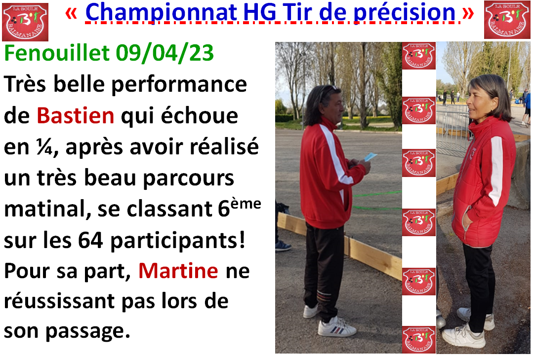 Championnat HG Tir de précision 09/04/23 Championnat HG Tir de précision 09/04/23