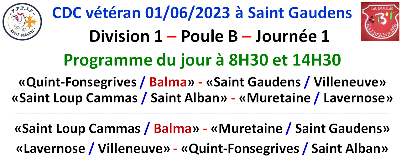 CDC Vétéran J1 à Saint Gaudens le 01/06/23 CDC Vétéran J1 à Saint Gaudens le 01/06/23