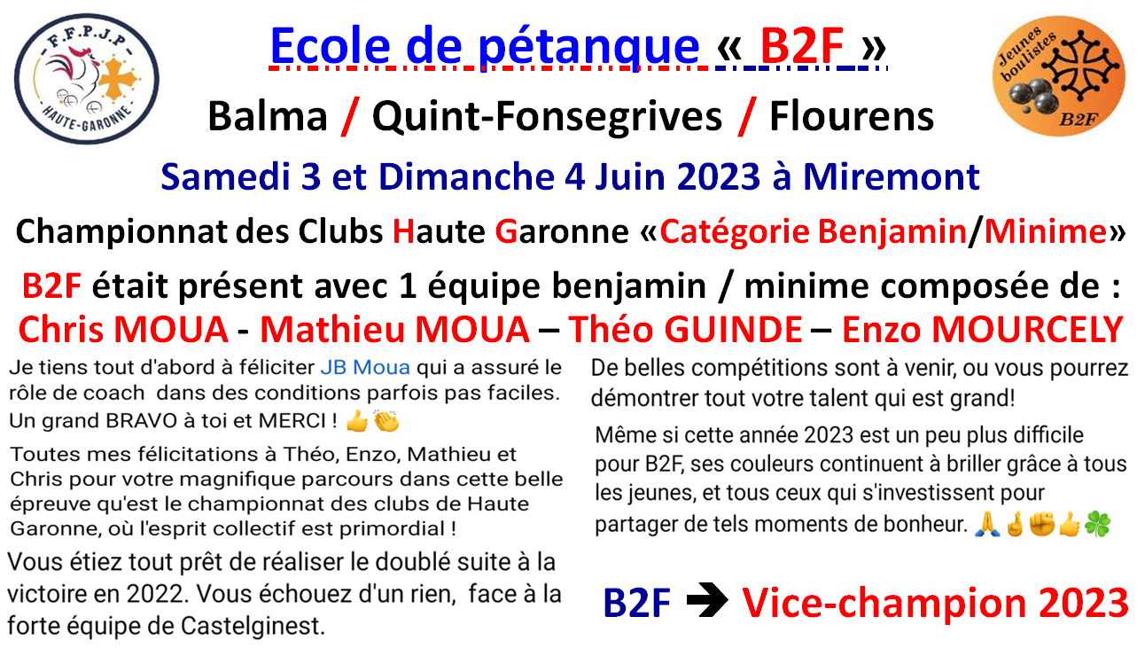 CDC Jeunes Haute-Garonne 2023 CDC Jeunes Haute-Garonne 2023