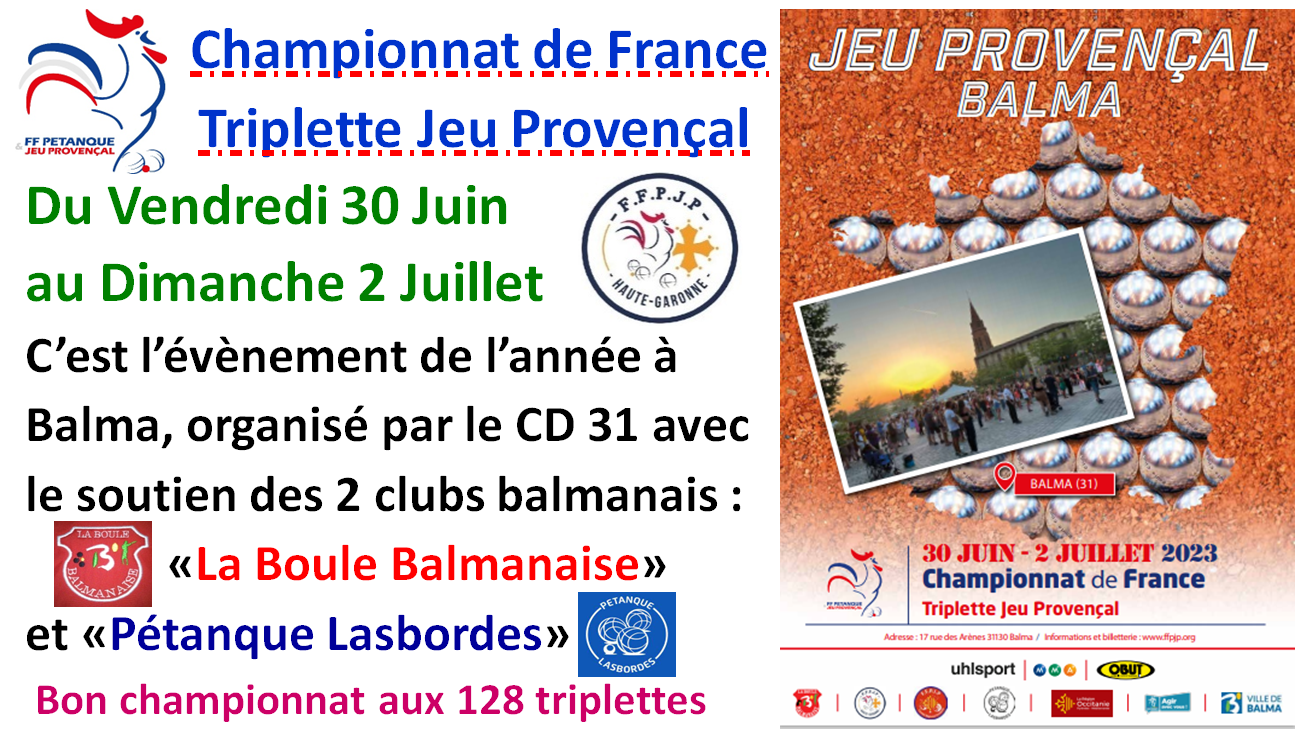 Championnat de France Triplette Jeu Provençal