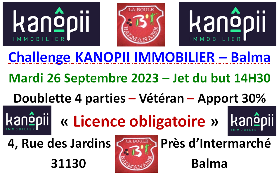 Challenge Kanopii Immobilier Balma 26/09/23