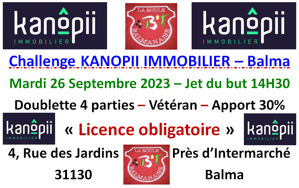 Challenge Kanopii Immobilier Balma 26/09/23 Challenge Kanopii Immobilier Balma 26/09/23