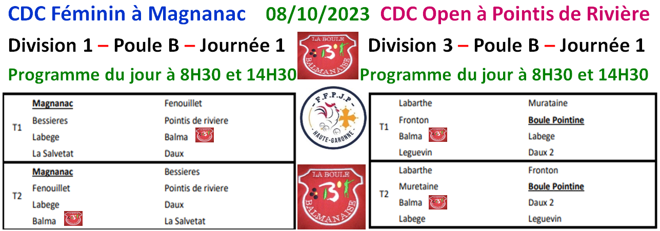 CDC Féminin + Open du 08/10/23 CDC Féminin + Open du 08/10/23