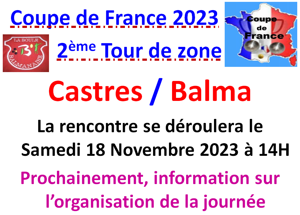 Coupe de France T2 de zone le 18/11/23