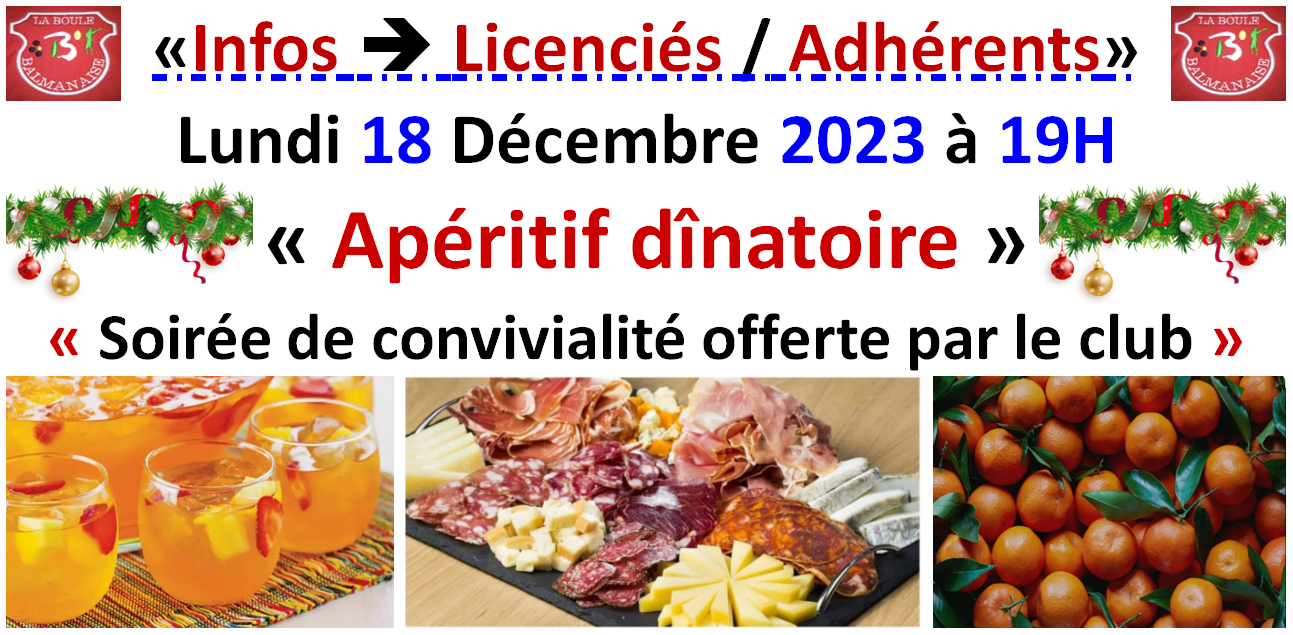 Apéritif dînatoire 18/12/23 Apéritif dînatoire 18/12/23