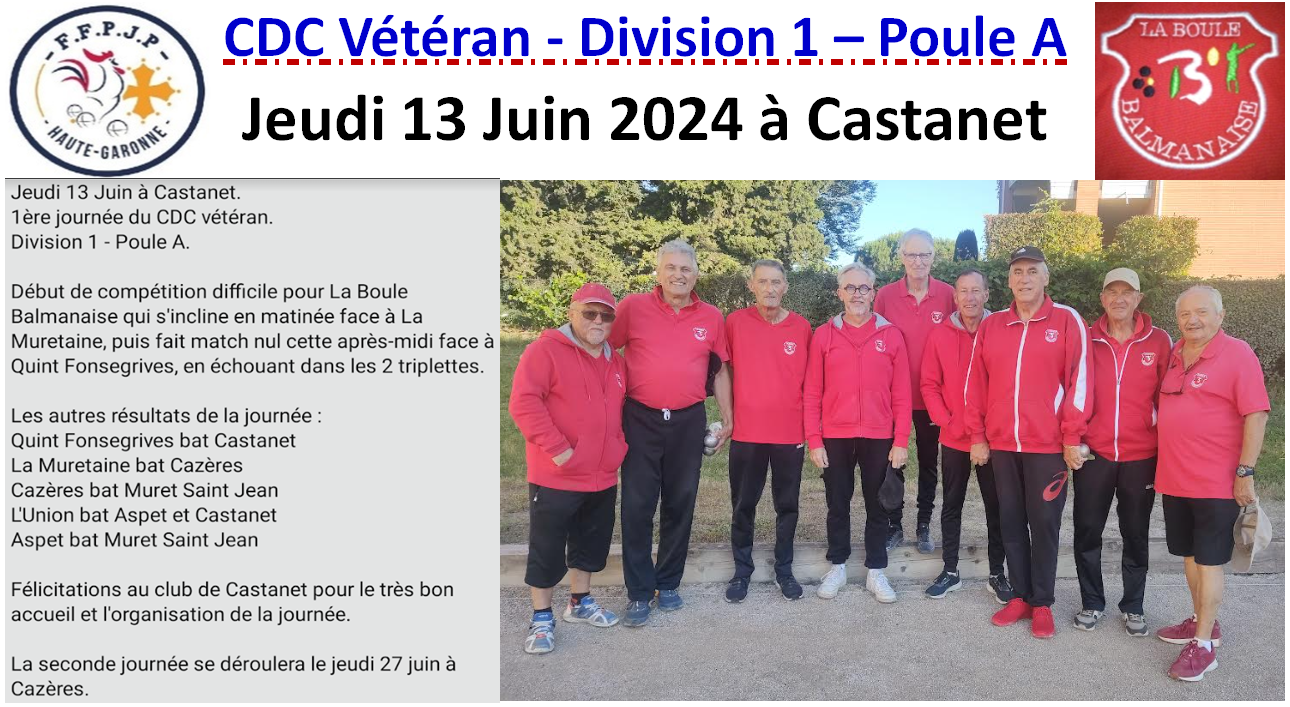 CDC Vétéran J1 à Castanet 13/06/24