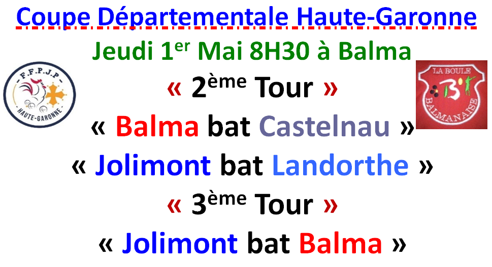 Coupe Départementale HG à Balma 01/05/25