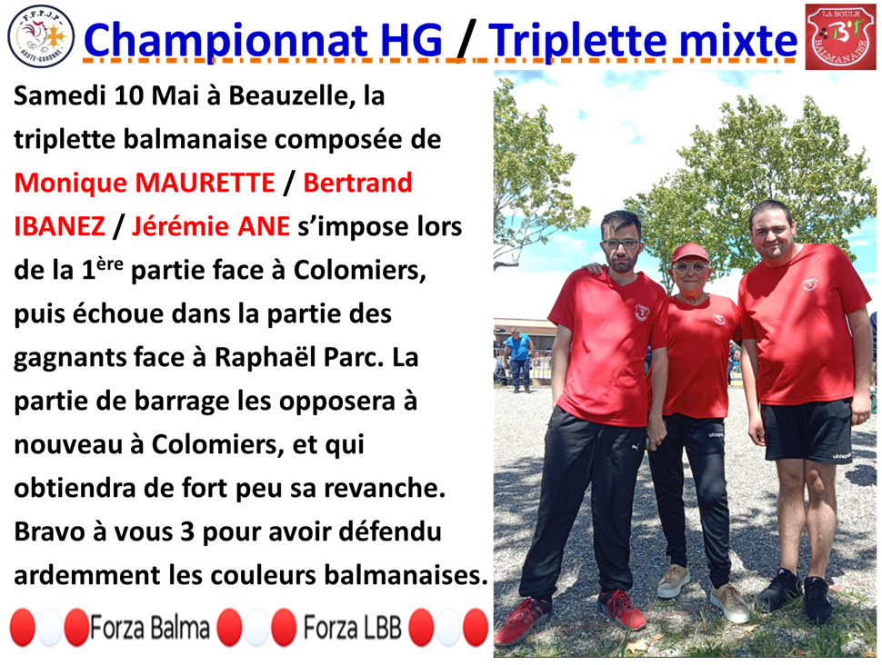 Championnat T mixte à Beauzelle 10/05/25