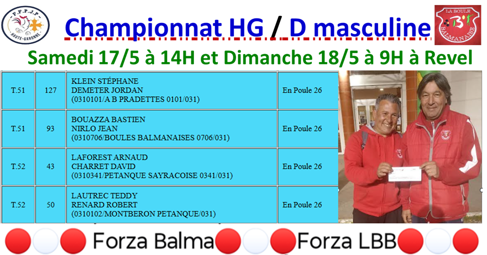Championnat HG => DM + TTF Revel 17_18/05/25