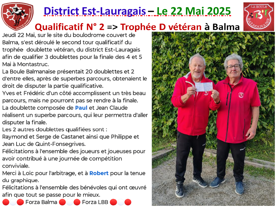 Trophée D vétéran à Balma 22/05/25 Trophée D vétéran à Balma 22/05/25