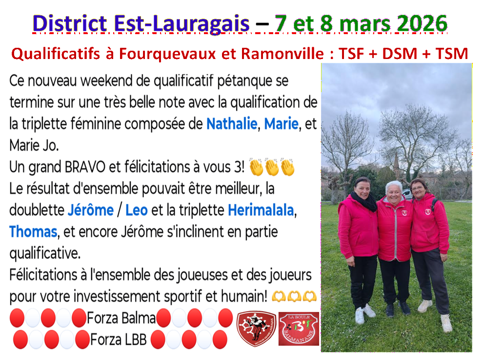 Qualificatifs des 7 et 8 Mars 2026
