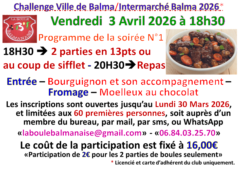 Challenge ville de Balma / Intermarché Balma 03/04/26 Challenge ville de Balma / Intermarché Balma 03/04/26