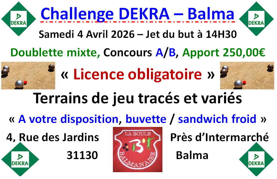 Challenge DEKRA Balma 04/04/26 Challenge DEKRA Balma 04/04/26