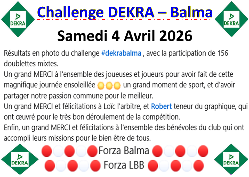 Challenge DEKRA Balma 04/04/26 Challenge DEKRA Balma 04/04/26